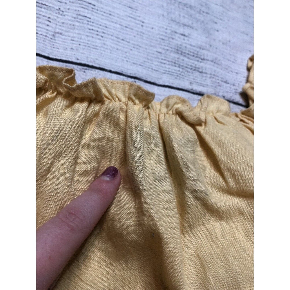 Reformation Women’s Yellow Crop Top Ruffled Off The Shoulder Small R6 - Picture 4 of 10
